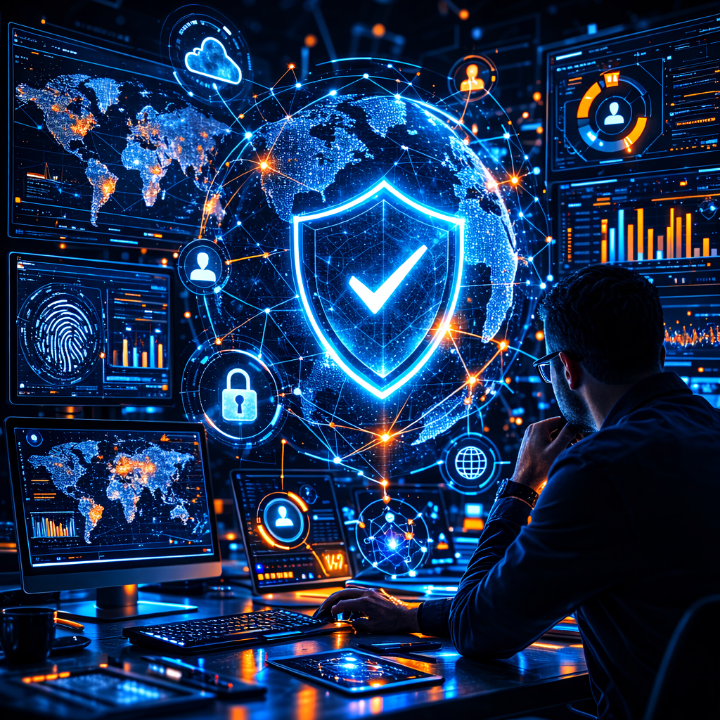 Cybersecurity monitoring dashboards showing threat intelligence and security analytics representing the expertise of Kismet Cybersecurity.